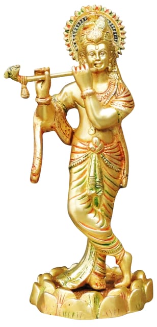 Brass Krishna Colour Statue-4.5*4.3*11 (BS427 C)