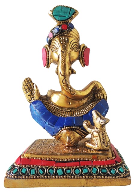 Aluminium Showpiece Ganesh Statue  - 3.5*2.5*6 Inch (AS403 G)