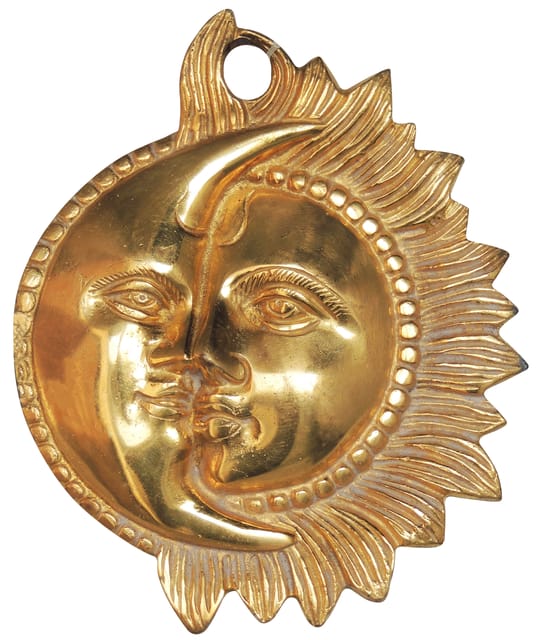 Brass Showpiece Sun And Moon Statue  - 4.8*0.7*6 Inch (BS819 B)