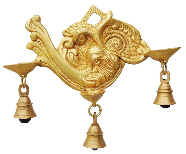 Brass Showpiece Ganesh Wall Plate Statue - 10*2.5*8 Inch (BS846 A)
