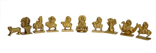 Brass Showpiece 9 Planets, Navagraha Statue - 20*3.7*3 Inch (BS958 A)