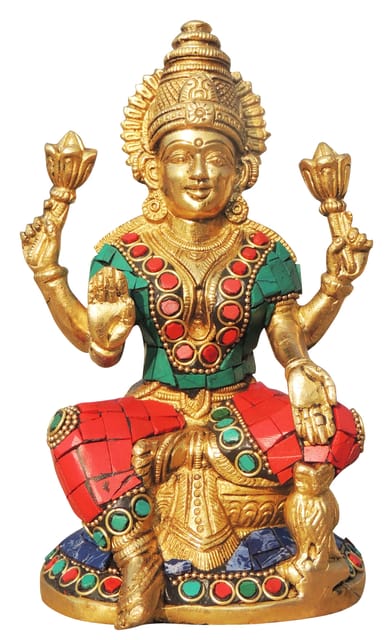 Brass Showpiece Laxmi Ji Statue - 4*3.4*6.2 Inch (BS1006 L)