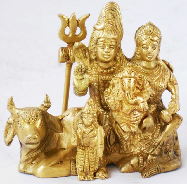 Brass Showpiece Shiv Parivaar Statue - 5.5*2.5*5.2 Inch (BS1109 C)