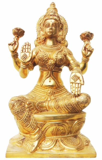 Brass Showpiece Laxmi Ji Statue - 6.8*3.7*12.2 Inch (BS155)