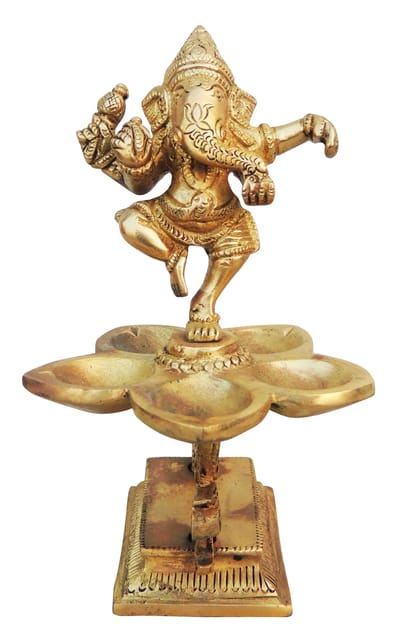 Brass Table D�cor Oil Lamp, Deepak - 7.5*6.5*7 Inch (BS390)