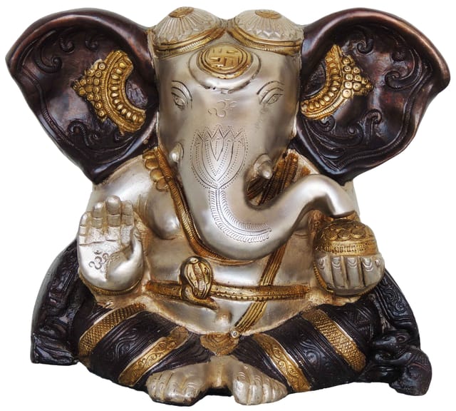 Brass Showpiece Ganesh Ji Statue - 6.5*9*9 Inch (BS420)