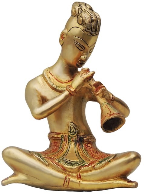 Brass Showpiece Rajasthani Bigul Statue - 6.5*4*8.5 Inch (BS479 A)