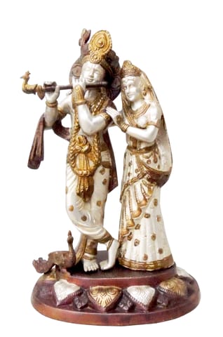 Brass Showpiece Radha Krishna Statue - 11*8*17 Inch (BS693 C)