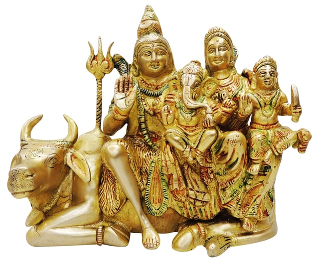 Brass Showpiece Shiv Parivar With Nandi Statue - 9*4.5*8 Inch (BS736 B)
