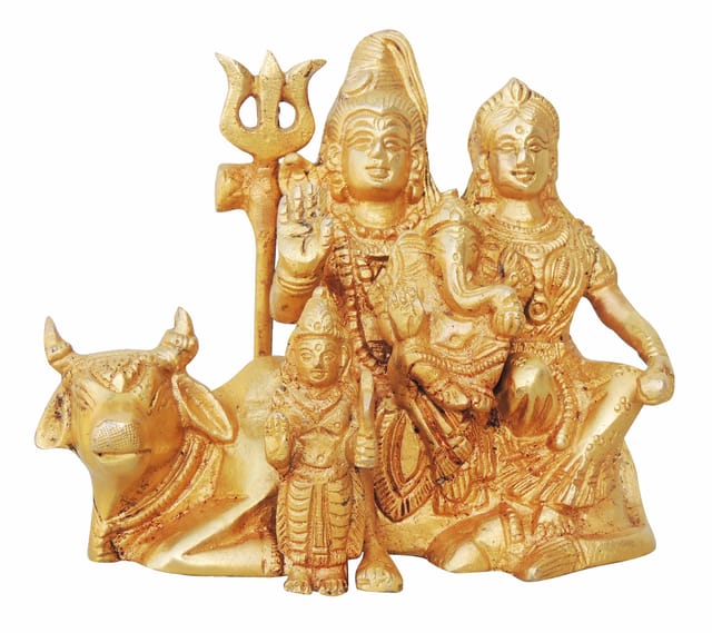 Brass Showpiece Shiv Parivar With Nandi Statue - 6*3*5 Inch (BS754 A)