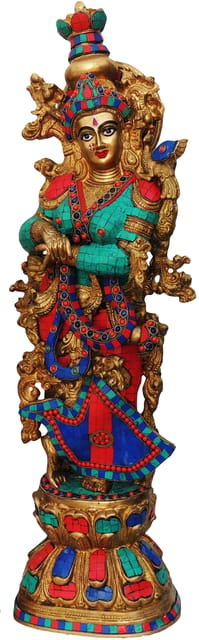 Brass Showpiece Radha Ji Statue - 11*6.5*28.8 Inch (BS467 R)
