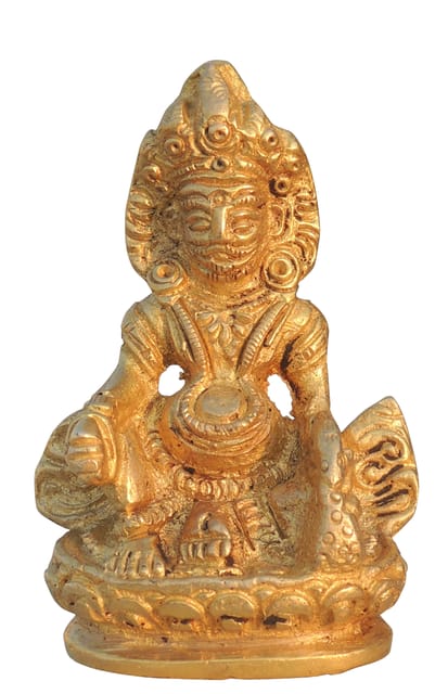 Brass Showpiece Kuber Maharaja Statue - 2*1*3 Inch (BS396 C)
