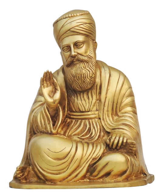Brass Showpiece Guru Nanak Statue - 11*8.5*13 Inch (BS1102 A)