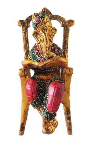 Brass Showpiece Ganesh Ji Statue - 3.5*2.5*6 Inch (AS402 G)