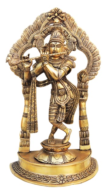 Brass krishna standing darbar SF Antique-8.5*4.8*14.5 (BS600 B)