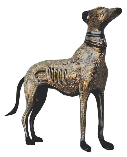 Brass Showpiece Dog Statue - 11*2*8.5 inch (AN049 C)