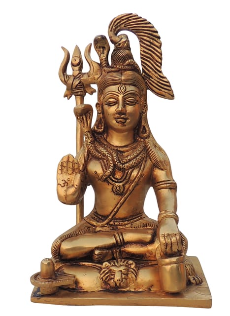 Brass Showpiece Shiv Ji Idol - 5.2*4*8.2 Inch (BS1341 C)