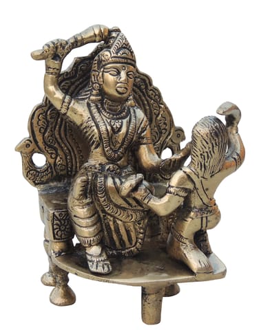 Brass Showpiece Baglamukhi Statue - 3.2*3*5 Inch (BS967 A)
