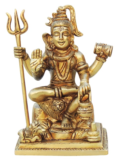 Brass Showpiece Shiv Ji God Idol Statue - 4.5*3*6 Inch (BS1340 C)