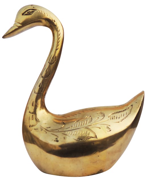 Brass Showpiece Duck Statue - 4.5*2.2*6.5 Inch (AN103)