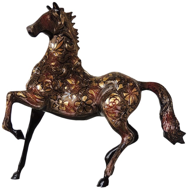 Brass Showpiece Small Horse Statue - 16*4*15 Inch (AN008 B)