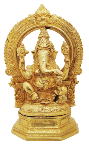 Brass Showpiece Ganesh Ji God Idol Statue - 6.2*3.5*9.5 Inch (BS1002 G)