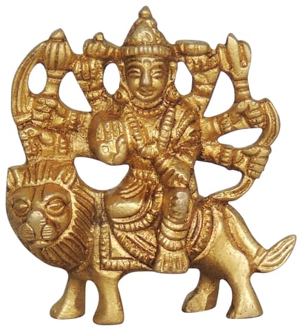 Brass Showpiece Durga Ji God Idol Statue - 2x0.6x2.1 Inch (BS1272 C)