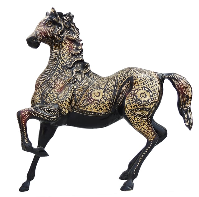 Brass Showpiece Horse Statue - 14.5*4.2*15 Inch (AN070 A)