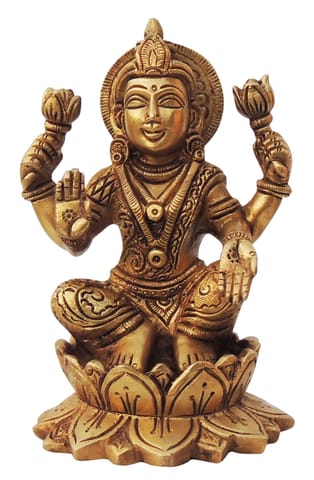 Brass Showpiece Laxmi Ji God Idol Statue - 5*4*7.5 Inch (BS1337 L)