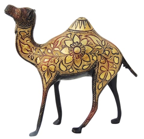 Brass Table Decor Showpiece Camel Statue - 10*3.5*9.5 Inch (AN142 B)
