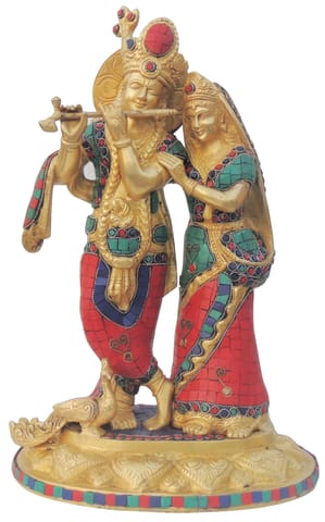 Brass Radhe Krishna Statue God idol - 10.6*8*17 inch (BS399 M)