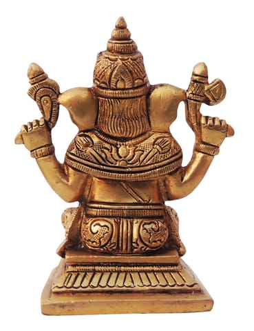Brass Showpiece Ganesh Ji God Idol Statue - 3.3*2.2*4.2 Inch (BS1335 G)