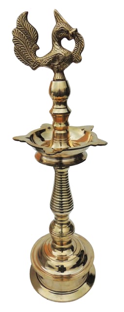 Brass Table Decor Oil Lamp, Deepak - 5.5*5.5*19.5 Inch (F122 G)