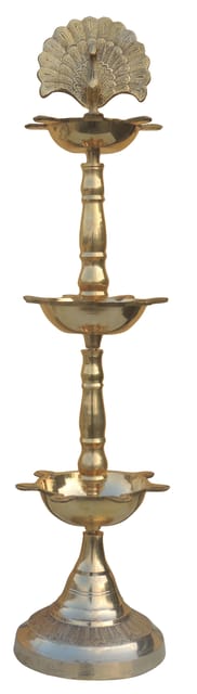 Brass Showpiece 3 Step Murga Deepak Statue 7*7*29 Inch (Z549 C )