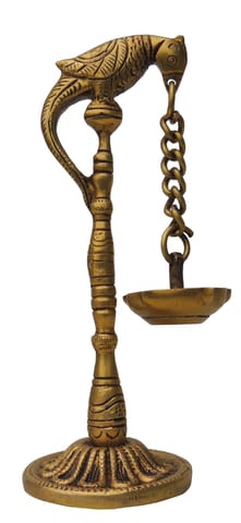 Brass Table Décor Oil Lamp, Deepak - 2.5*2.5*7.2 Inch (BS1312 C)
