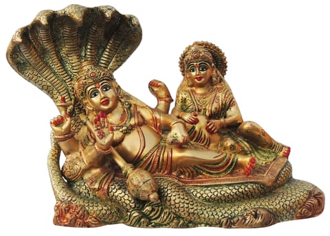 Brass Showpiece Vishnu Statue - 14*5.5*9.5 Inch (BS842 F)
