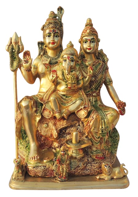 Brass Showpiece Shiv Parivar Statue - 11*8*16.5 Inch (BS493 I)