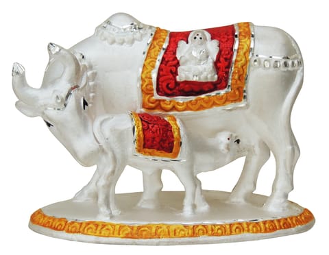 Pure Silver Cow with Calf Statue - Chandi ka Gaye Bachda - 999 Hallmarked  Silver Statue- 3.6*2.5*2.5 Inch, 67.2 gm (SL005 A )