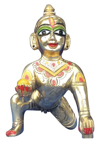 Brass Showpiece Laddu Gopal Idol Statue - 5.2*2.5*4.5 Inch (BS1300 E)