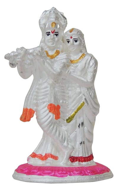Pure Silver Radha Krishna Idol statue - 999 Hallmarked Silver Statue - 1.5*1.2*2.5 Inch, 11.9 gm (SL007 A)