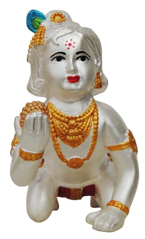 Pure Silver Laddu Gopal idol Statue - 999 Hallmarked Silver Statue- 3.5*2.5*4.5 Inch, 101.8 gm  (SL020 A )