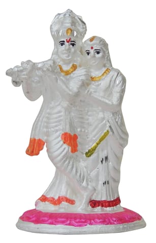 Pure Silver Radha Krishna Idol statue - 999 Hallmarked Silver Statue - 1.5*1.2*2.5 Inch, 11.1 gm (SL007 B)