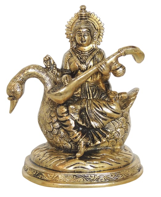 Brass Showpiece Saraswati ji idol statue - 6*4*7 Inch (BS1414 C)