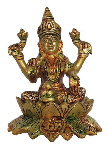 Brass Showpiece Laxmi Ji God Idol Statue - 3.5*3.5*5 Inch (BS1411 L)