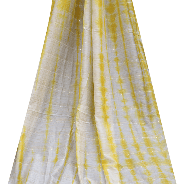 Chanderi Tie and Dye Thread Sequins Muslin Embroidery - KCC162818