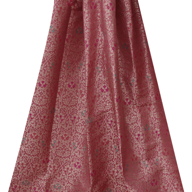 Pure Brocade with traditional Pattern zari work - Dusty Pink - KCC154856