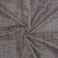 Pure Brocade with Zari Stripes Work - White - KCC154862