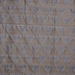 Pure Brocade with triangular patterned zari work - White - KCC154864