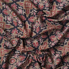 Cotton Traditional pattern Kalamkari Print - Black - KCC132879