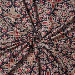 Cotton Traditional pattern Kalamkari Print - Black - KCC132879
